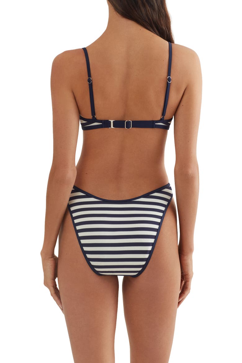 Tipped Bralette Swimsuit Top, Alternate, color, WHITE/ NAVY