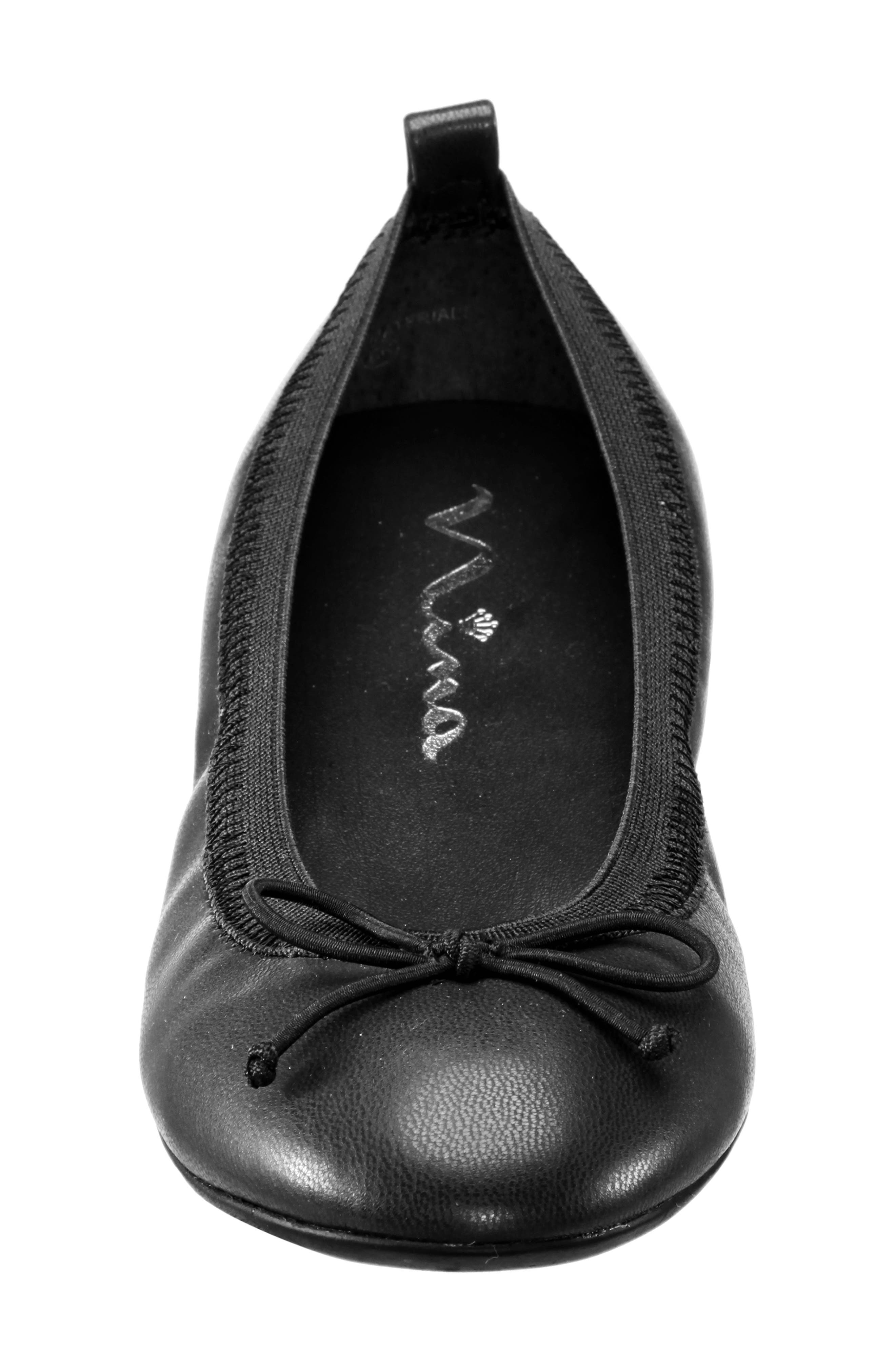 Nina Esther Ballet Flat, Alternate, color, Black Smooth