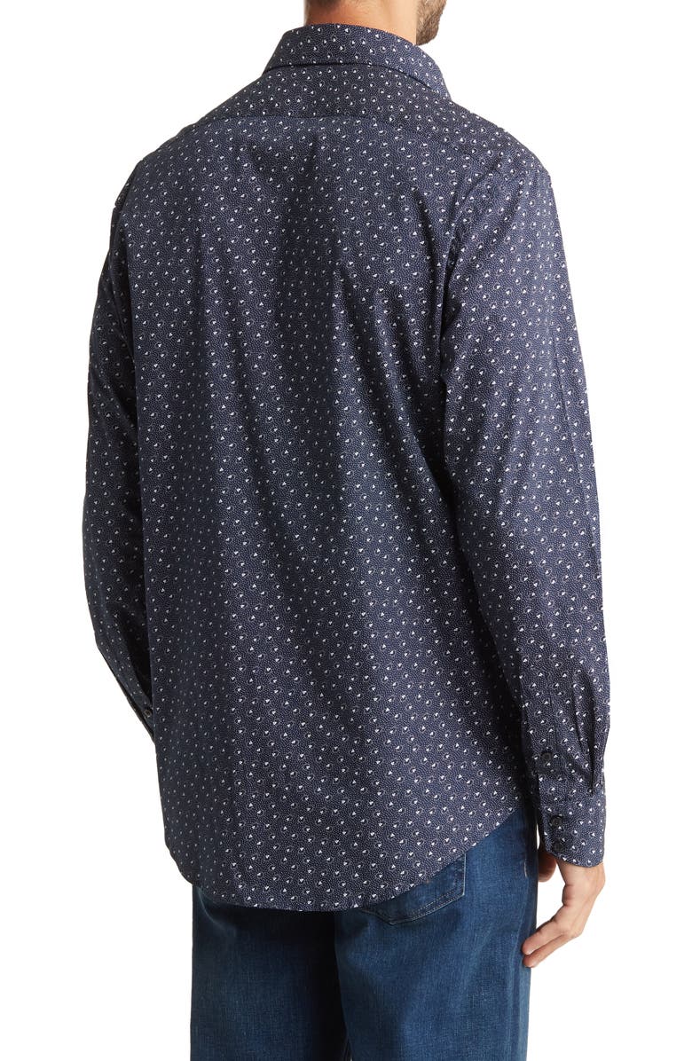 Thomas Dean Printed Stretch Dress Shirt, Alternate, color,
