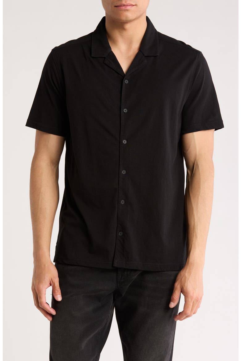 Brewer Organic Cotton Camp Shirt, Main, color, BLACK