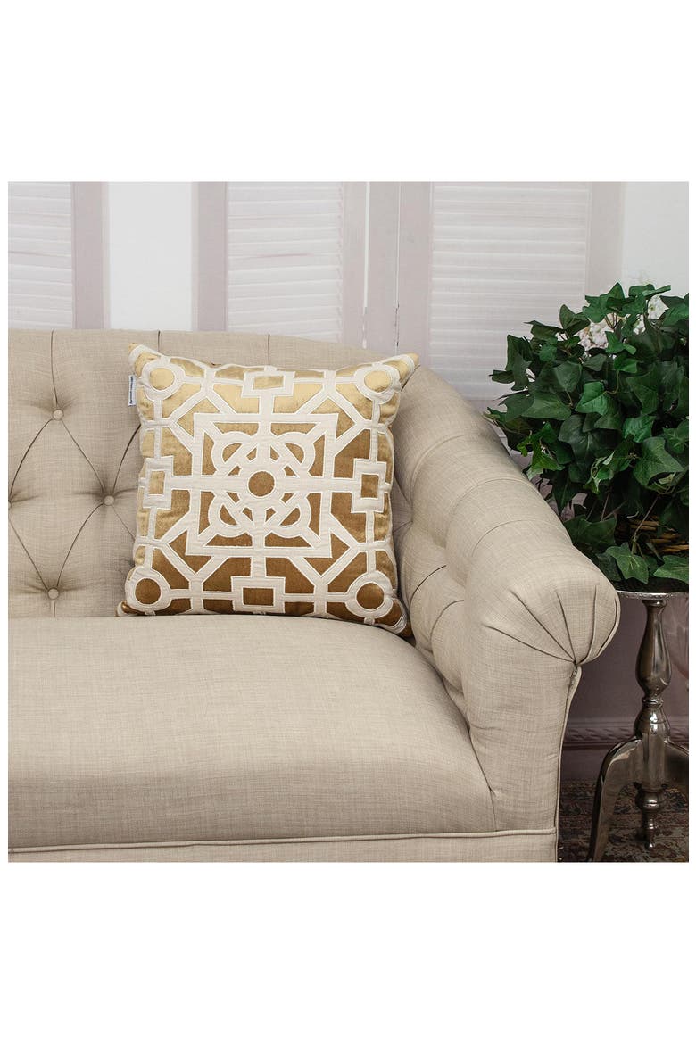 Hazel Geometric Accent Pillow, Alternate, color, BRIGHT GOLD
