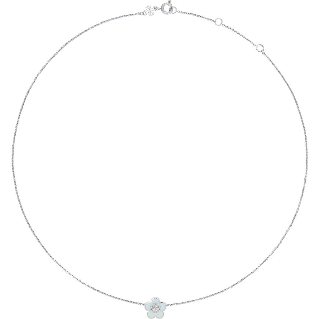 Tory Burch Forget Me Not Enamel Pendant Necklace