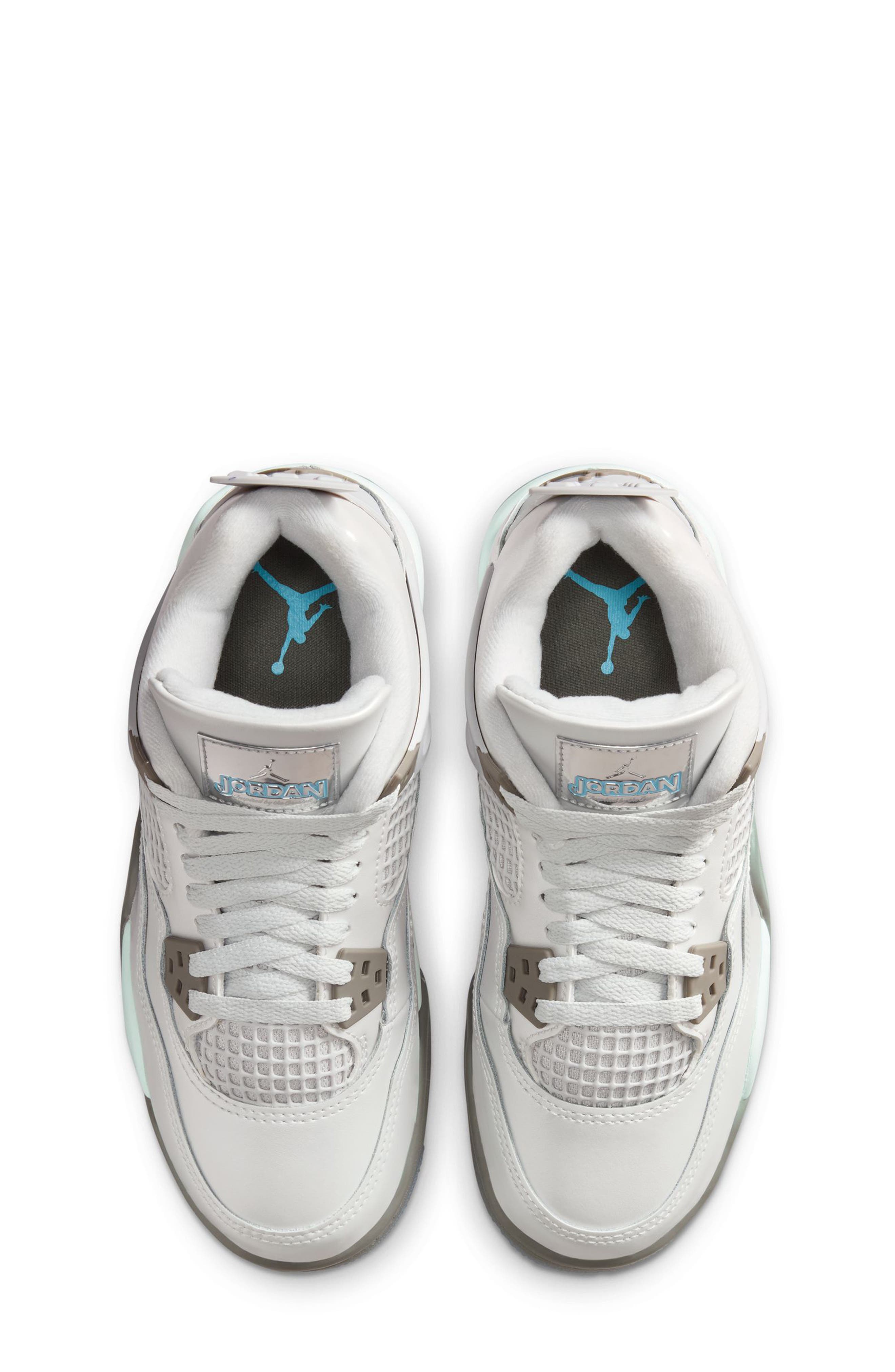 Nike Kids' Jordan 4 Retro Basketball Sneaker, Alternate, color, White/ Grey/ Blue