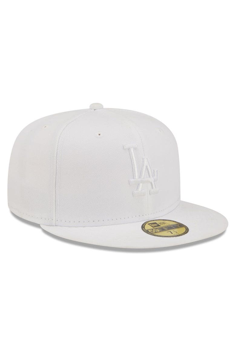 Men's New Era Los Angeles Dodgers White on White 59FIFTY Fitted Hat, Alternate, color, White