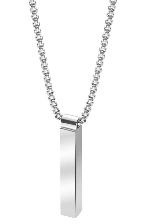 Men's Vertical Bar Pendant Necklace