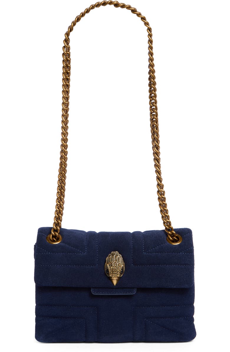 Kurt Geiger London Mini Kensington Convertible Leather Crossbody Bag, Main, color, Navy