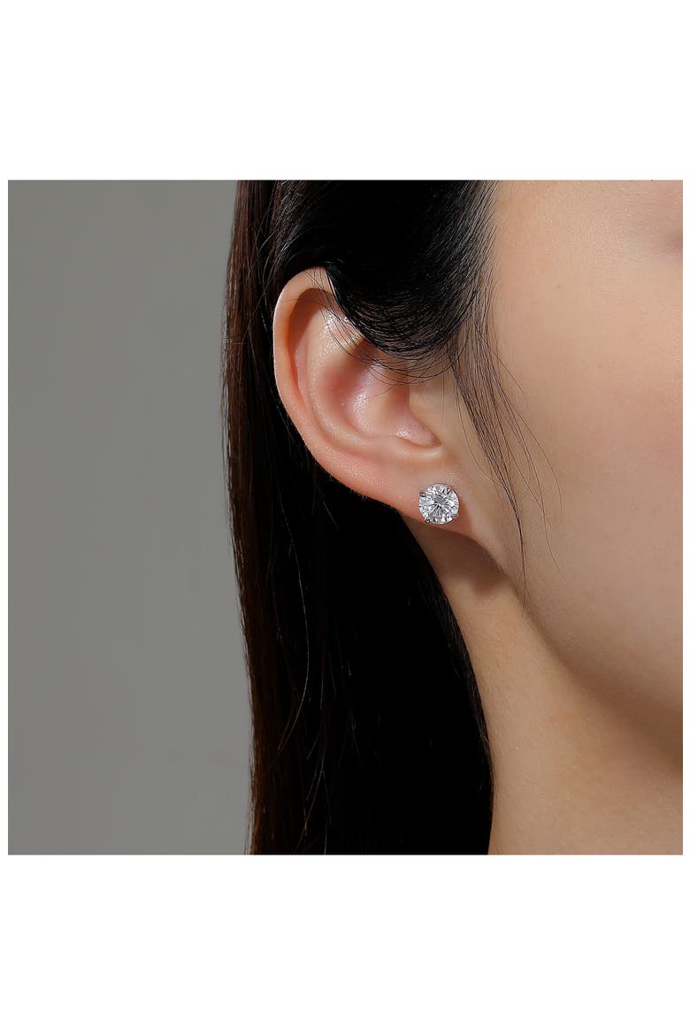Simulated Diamond Solitaire Stud Earrings, Alternate, color, WHITE
