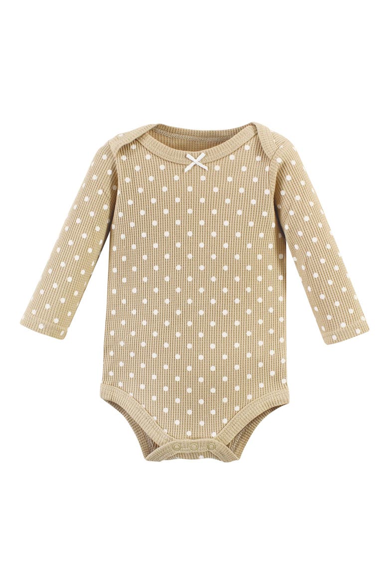 Thermal Long Sleeve Bodysuits, Alternate, color, Acorn Botanical