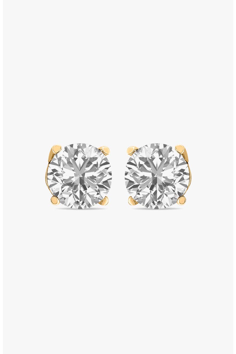 14K Gold Halo Lab Diamond 2 Carats Earrings, Main, color, Yellow Gold