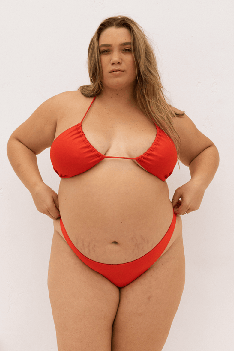 The Sleek Scrunch Bottoms, Alternate, color, Fiesta Red