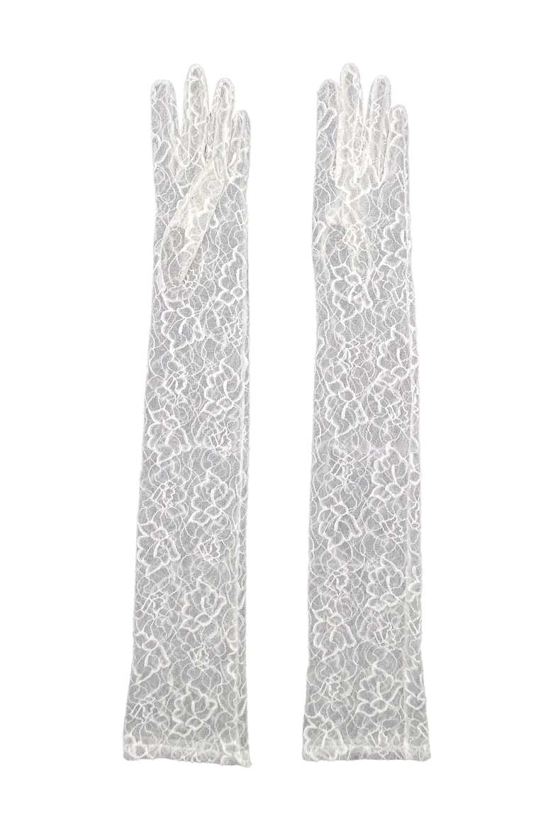 Long Lace Gloves, Main, color, White