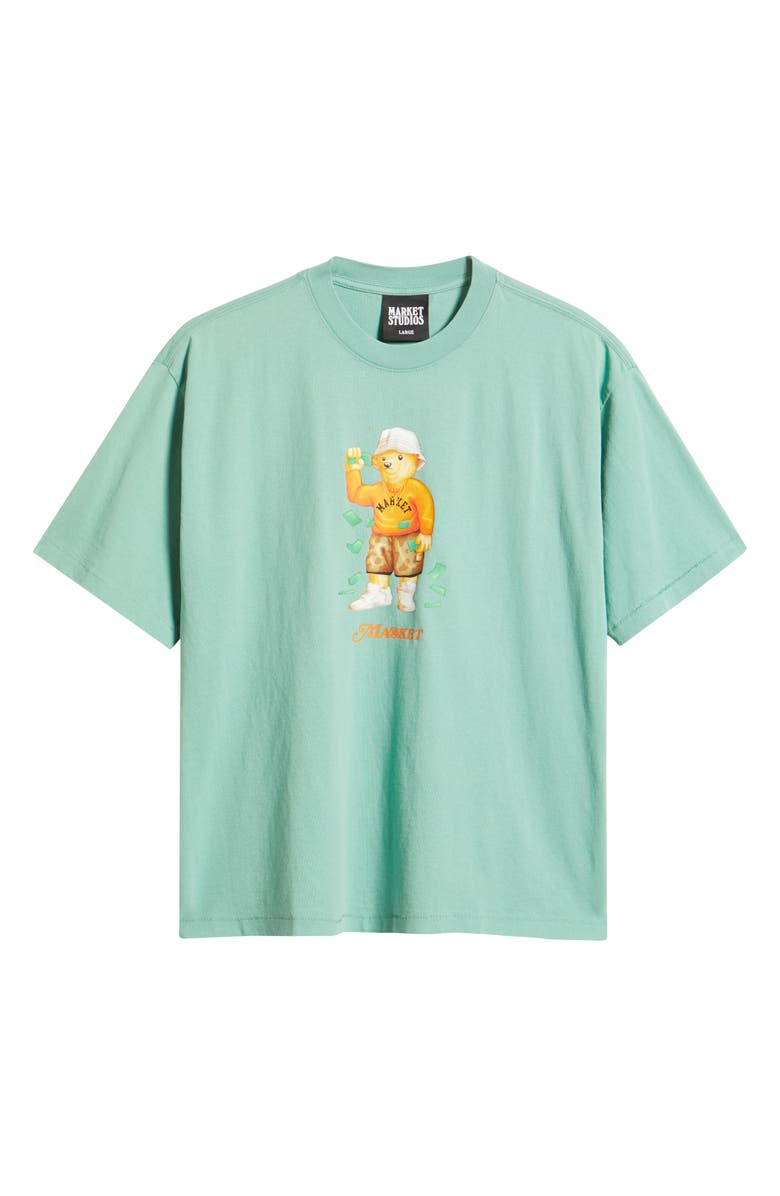 MARKET Making It Rain Bear Graphic Cotton T-Shirt, Alternate, color, Green