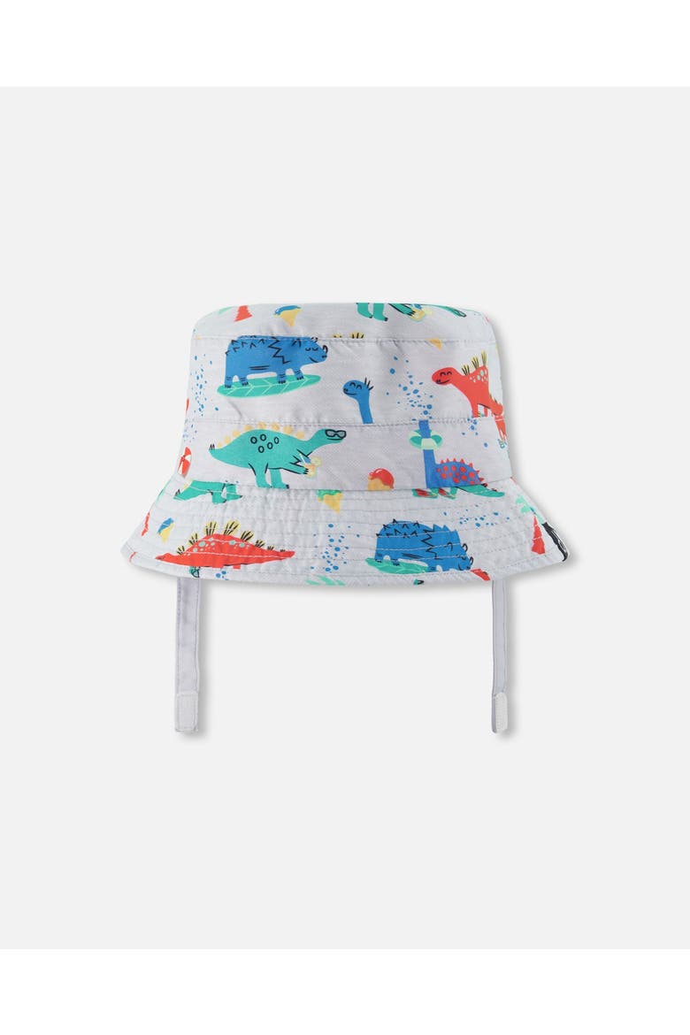 Recycled Polyester Dinosaur Print Beach Hat, Main, color, Grey Printed Baby Dinosaurs
