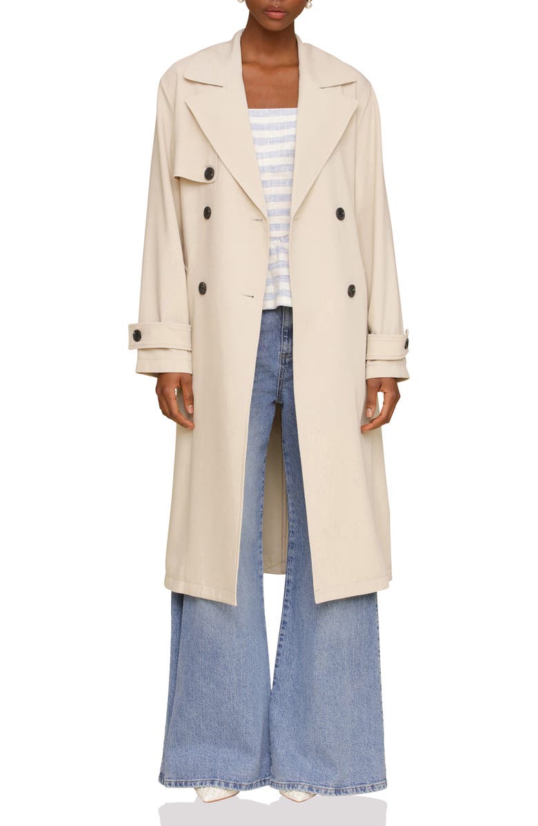 Avec Les Filles Relaxed Fit Button Back Trench Coat, Main, color, Bone