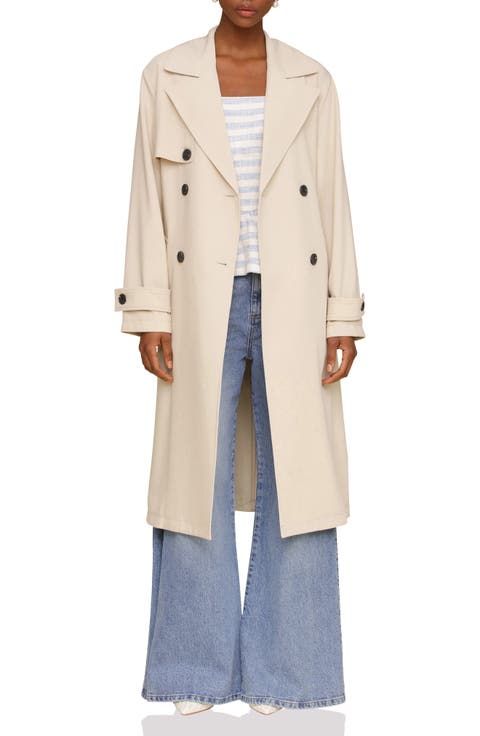 Relaxed Fit Button Back Trench Coat