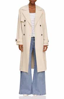 Avec Les Filles Relaxed Fit Button Back Trench Coat