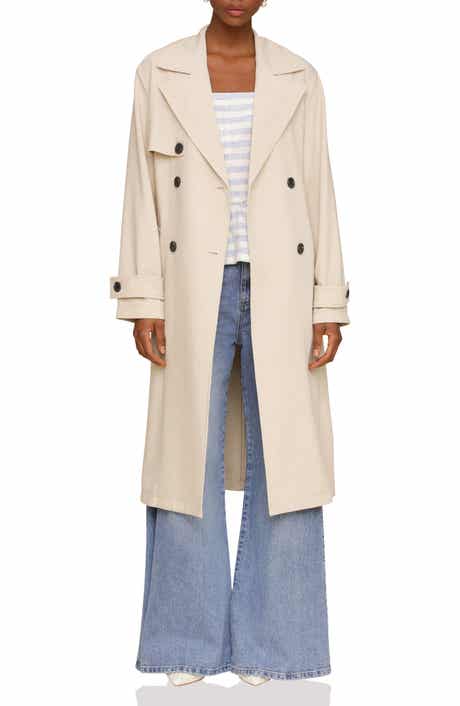 Avec Les Filles Relaxed Fit Button Back Trench Coat