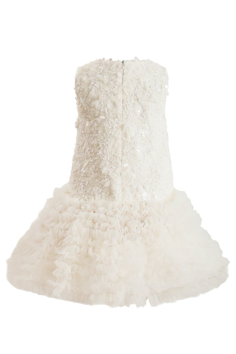 Whispered Petal Mini Dress, Alternate, color, Cream