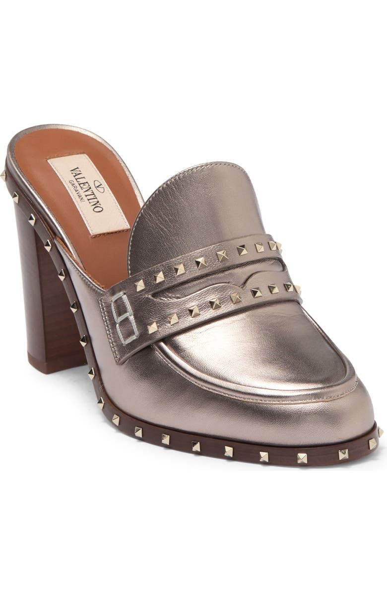 Valentino Garavani Penny Slot Strap Pyramid Stud Block Heel Mucle, Main, color,