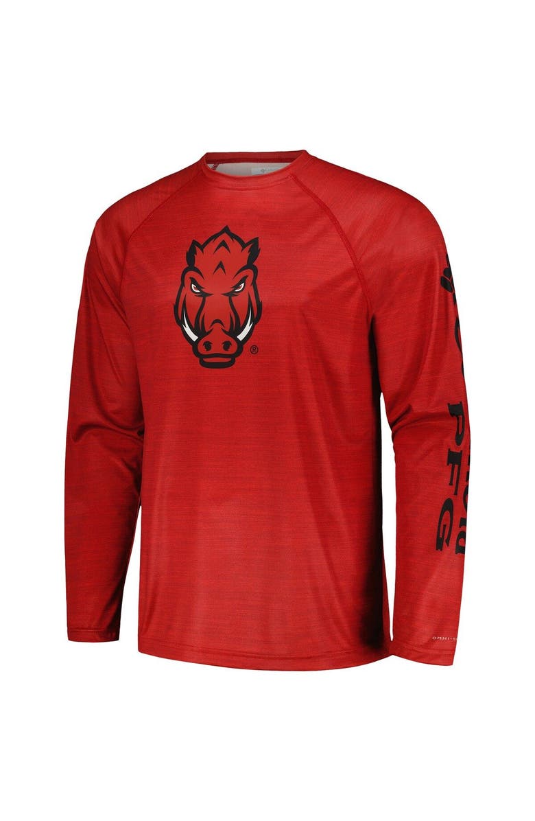 Columbia Men's Columbia Cardinal Arkansas Razorbacks PFG Terminal Tackle Omni-Shade Raglan Long Sleeve T-Shirt, Alternate, color, Cardinal