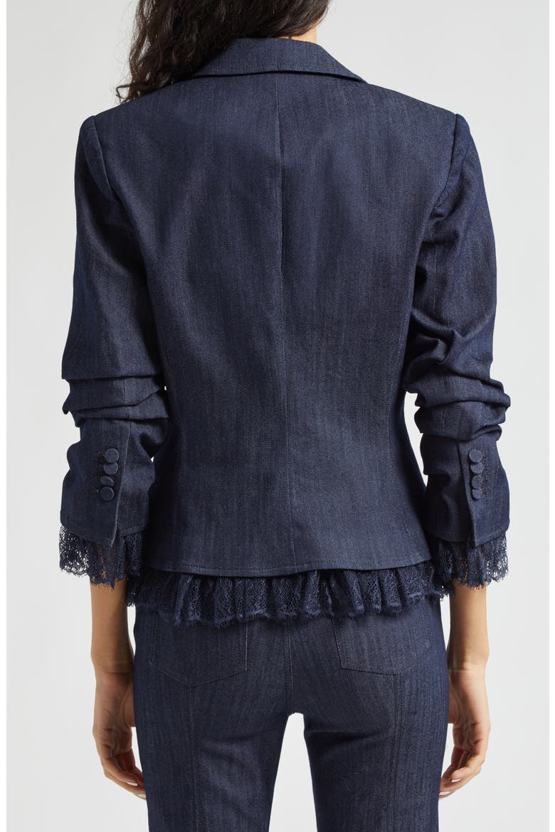 Le Petit Roxie Lace Trim Denim Blazer, Alternate, color, INDIGO