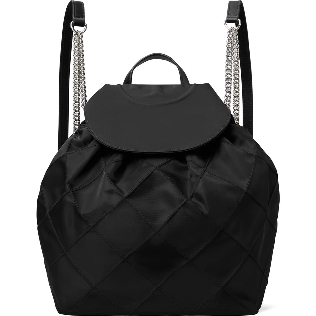 Tory Burch Fleming Nylon Backpack In Black