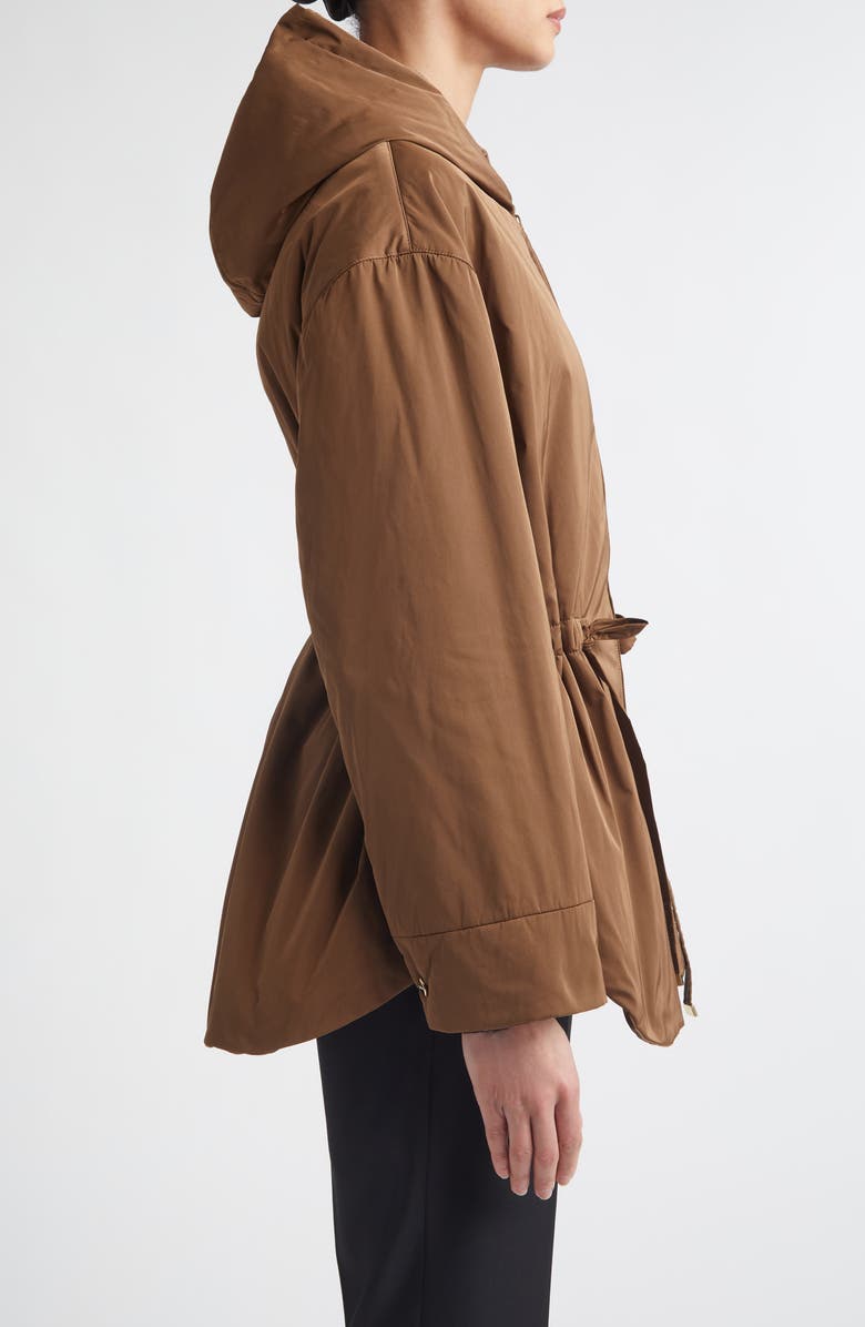 Max Mara Charme Water Repellent Hooded Jacket, Alternate, color, Honey