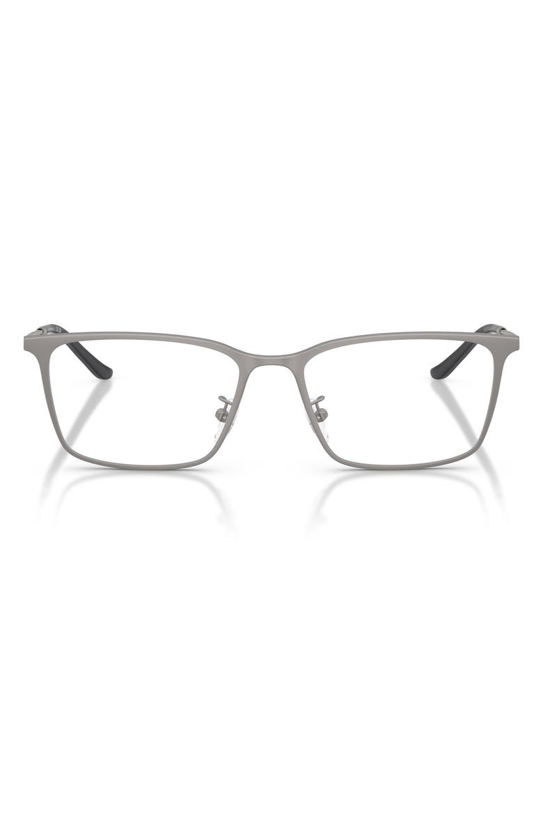 Emporio Armani 55mm Pillow Optical Glasses, Main, color, Matte Gunmetal / Demo Lens