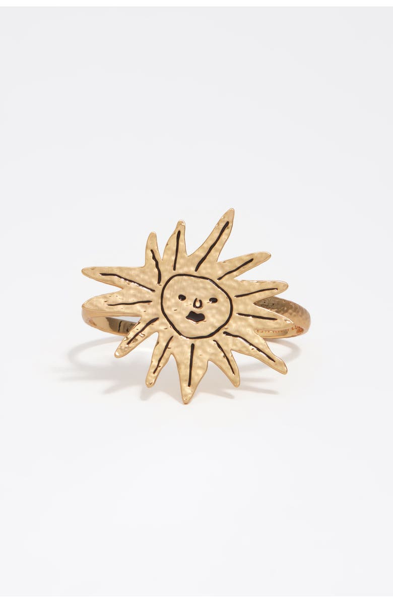 Bimba y Lola Sun Bracelet With Brushed Texture, Alternate, color, Gold