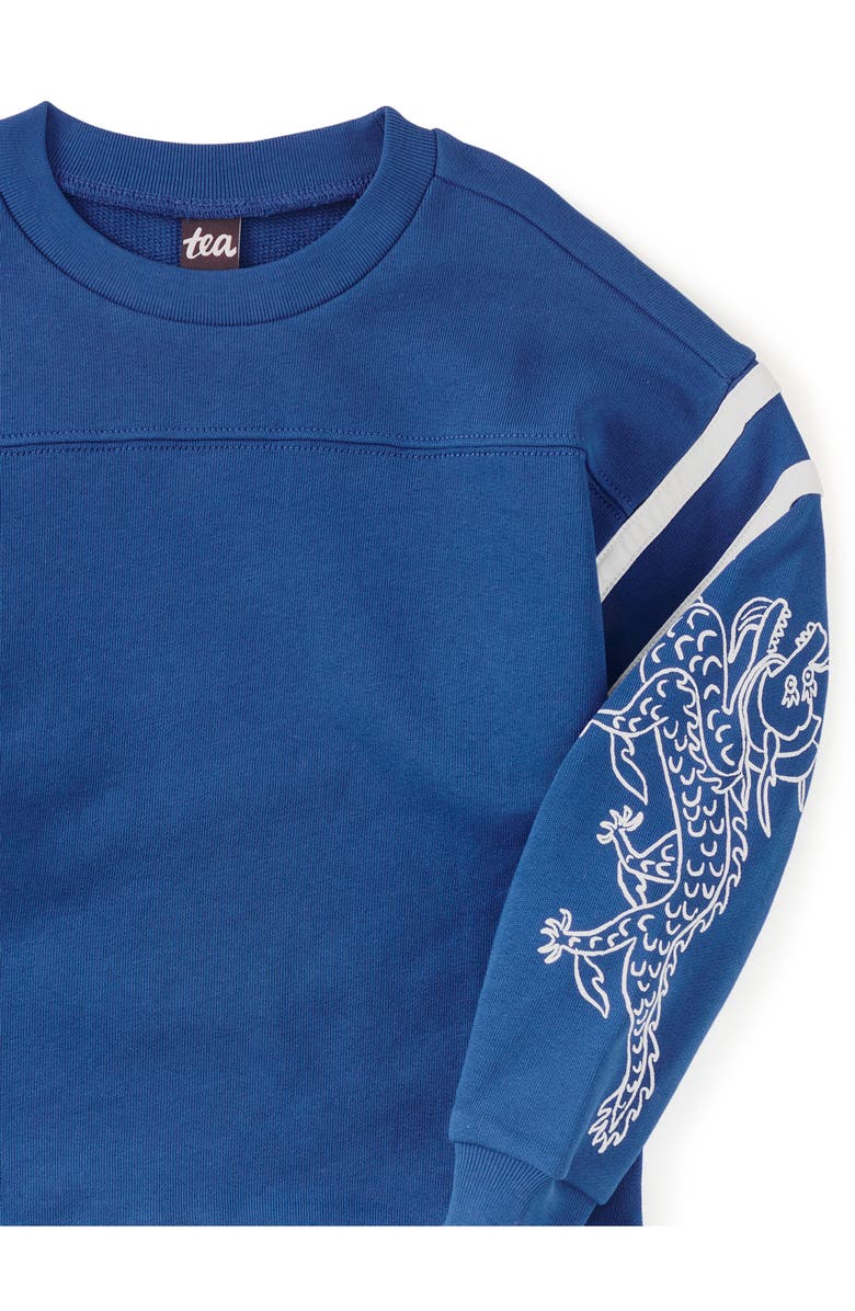 Tea Collection Sporty Dragon Sleeve Popover, Alternate, color, Galactic Blue