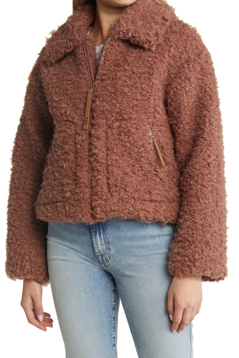 Maeve Women's High Pile Fleece Jacket, Alternate, color, DARK CHESTNUT