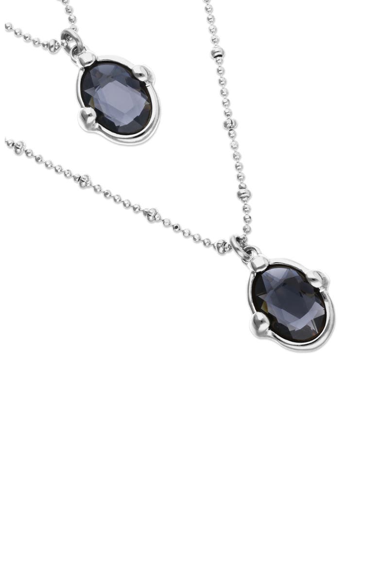Double Necklace Plated In Sterling Silver And Small Faceted Crystals, Alternate, color, Silver