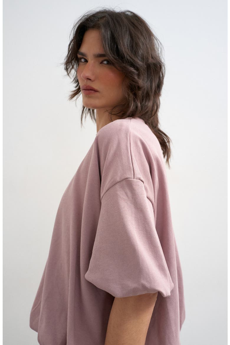 Bubble Hem Cotton T-Shirt, Alternate, color, PINK