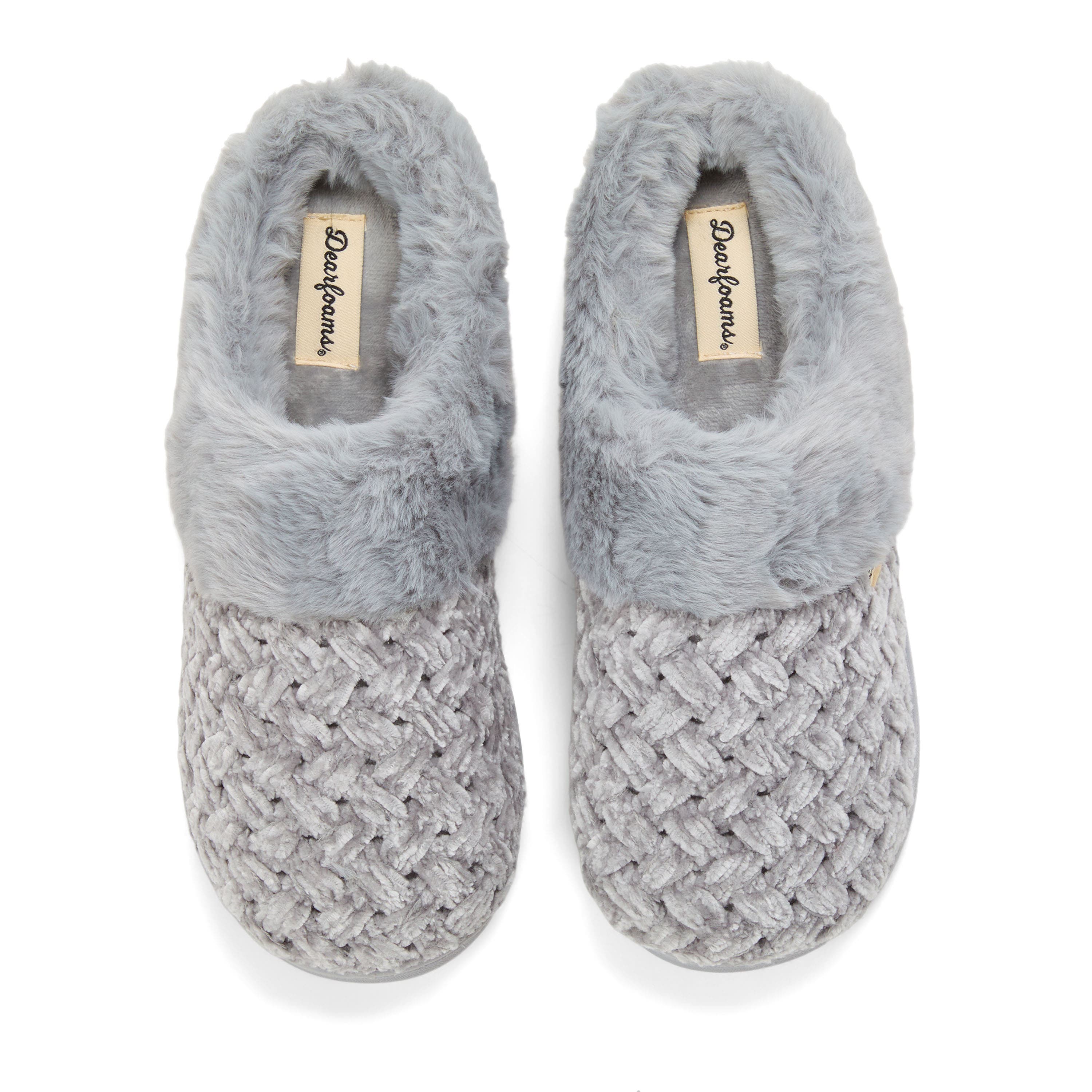 Claire Cable Knit Chenille Clog Slipper, Alternate, color, GREY