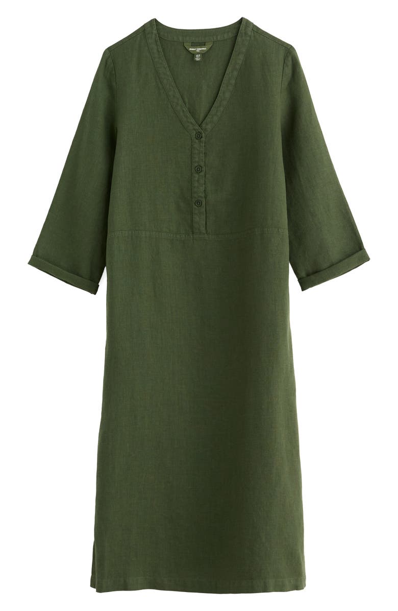 Seasalt Cornwall Dew Drop Long Sleeve Linen Midi Dress, Alternate, color, Hosta