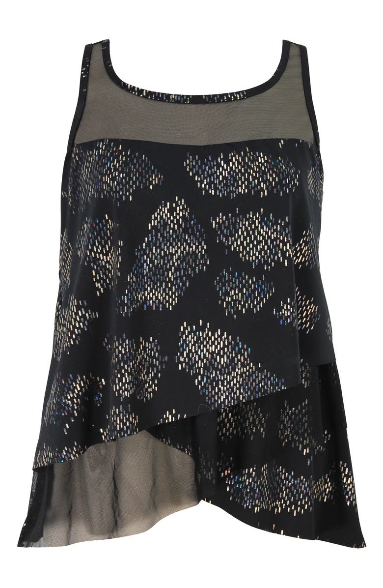 Miraclesuit<sup>®</sup> Iridium Mirage Underwire Tankini Top, Alternate, color, Black/Multi