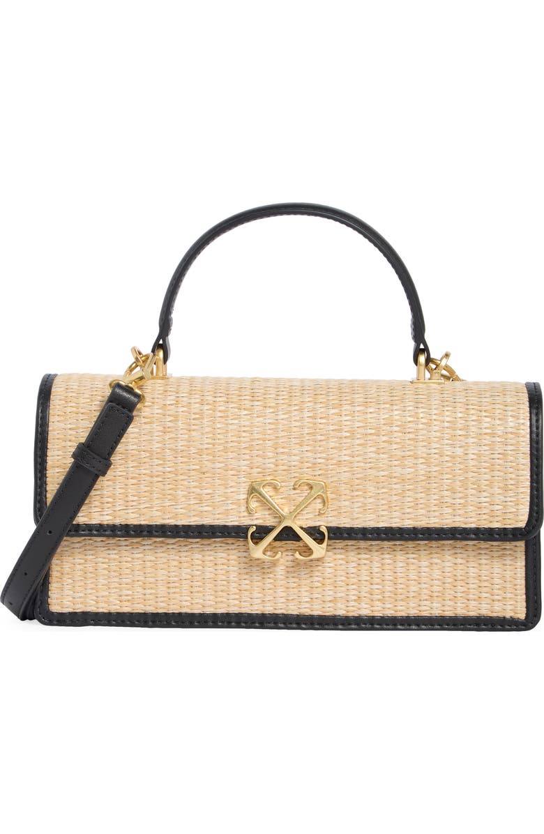 Off-White Jitney Straw East/West Top Handle Bag, Main, color, Natural