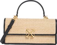 Off-White Jitney Straw East/West Top Handle Bag