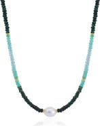 The Lovery Fine Jewelry Emerald Ombre Bead Pearl Necklace