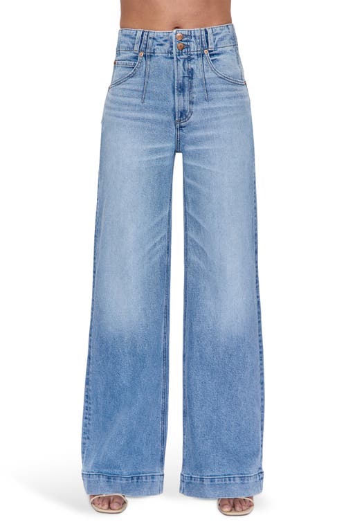 Pistola Lana Double Button Wide Leg Jeans In Blue
