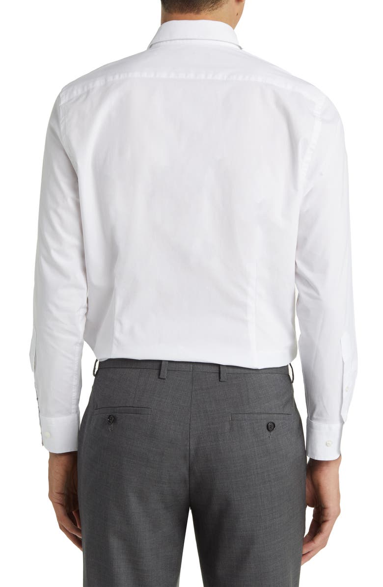 Nordstrom Extra Trim Fit Stripe Tech-Smart CoolMax<sup>®</sup> Non-Iron Dress Shirt, Alternate, color, White