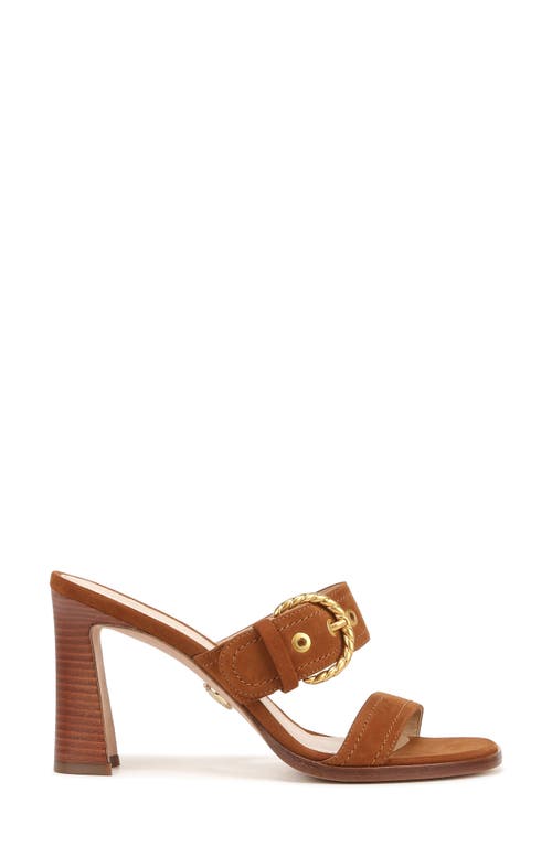 Veronica Beard Margaux Suede Buckle Sandal In Caramel
