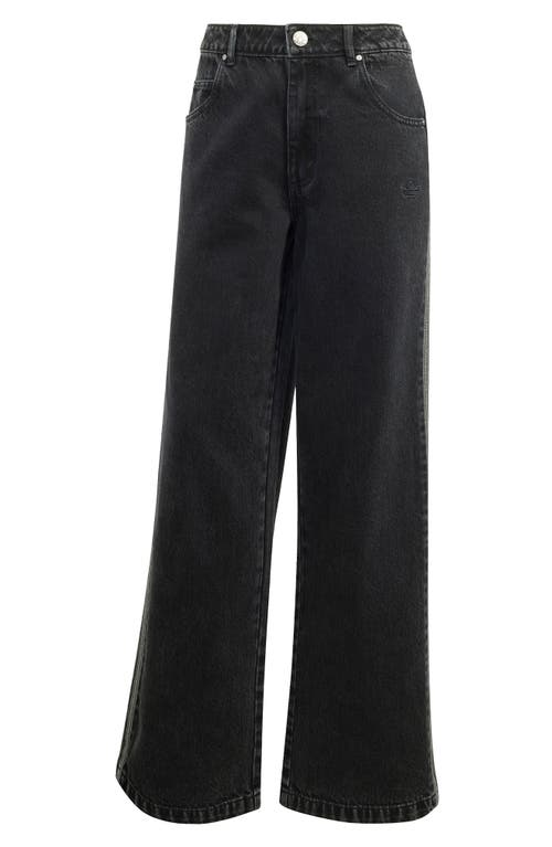 Adidas Originals Adicolor 3-stripes Denim Track Pants In Black