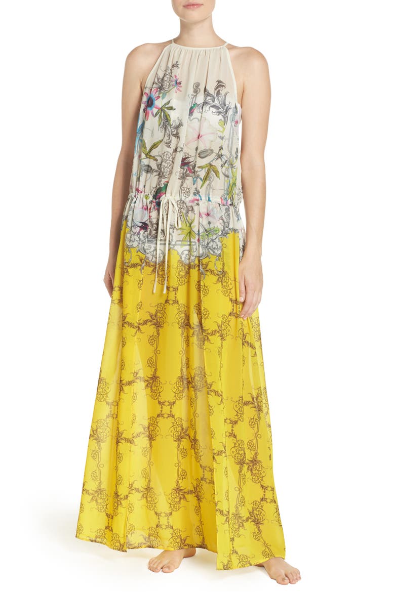 Passion Flower Cover-Up Dress, Main, color, YELLOW