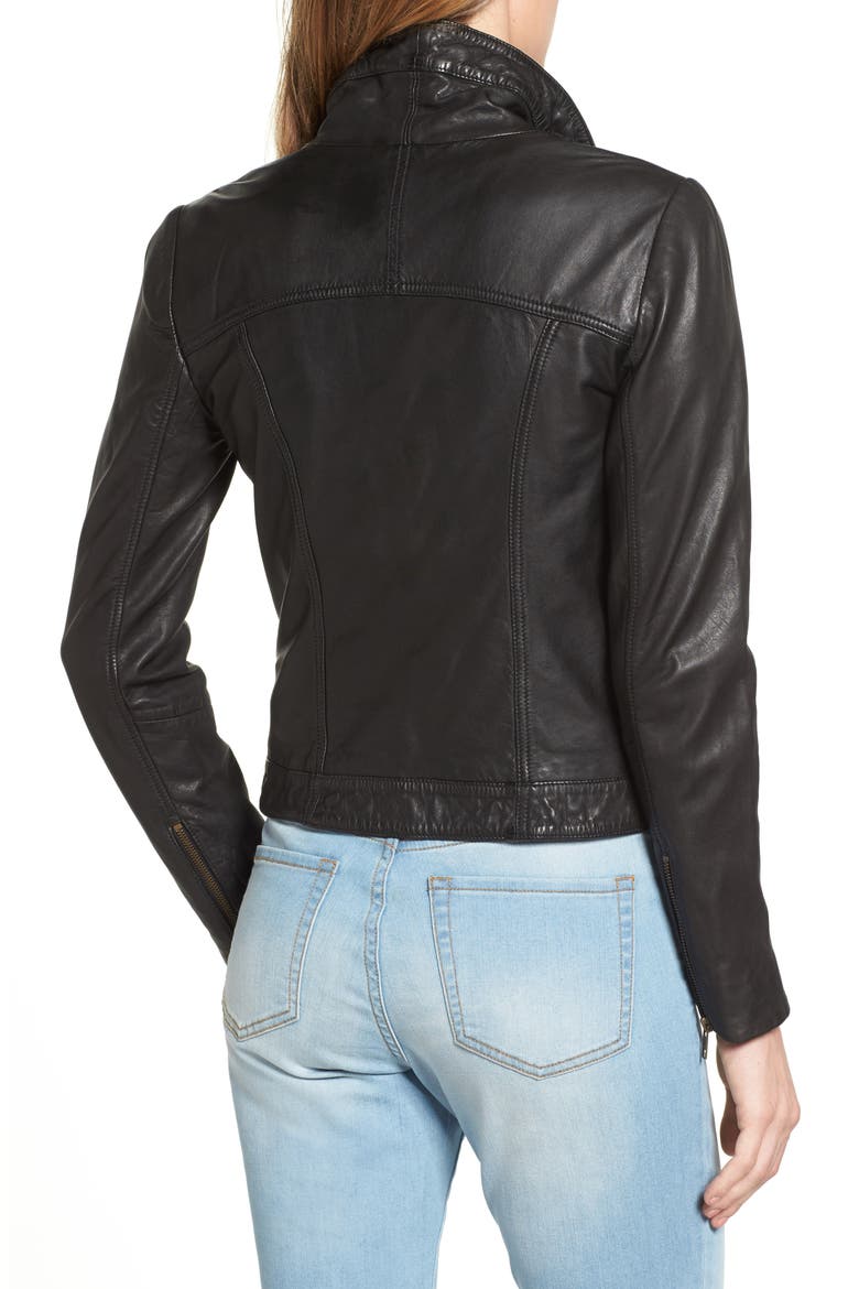 Leather Jacket, Alternate, color, BLACK