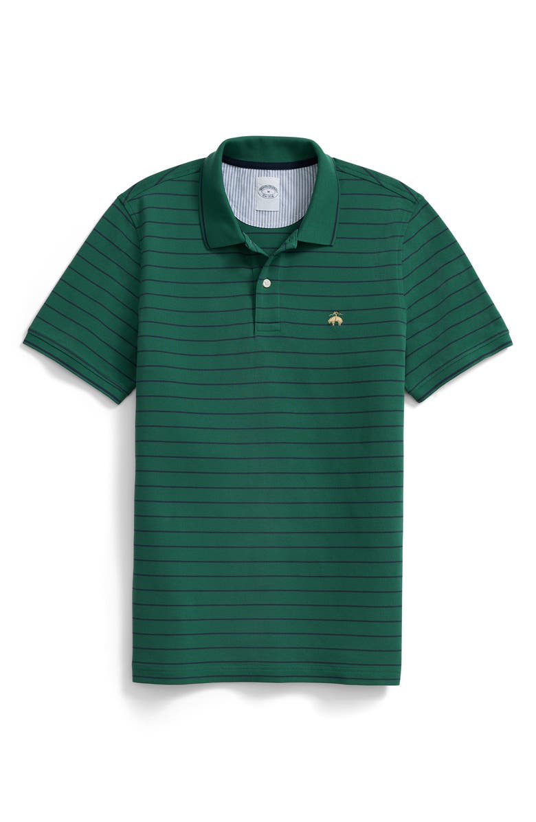 Brooks Brothers Trim Fit Stripe Stretch Supima<sup>®</sup> Cotton Piqué Polo, Alternate, color, 