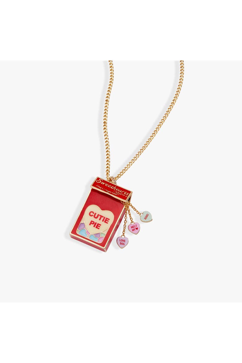 Sweethearts® Box Locket And Heart Charm Necklace, Main, color, Gold