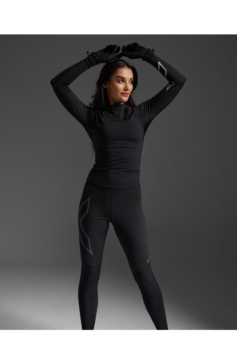 2XU Women
s Ignition Compression Long Sleeve, Alternate, color, Black/Silver