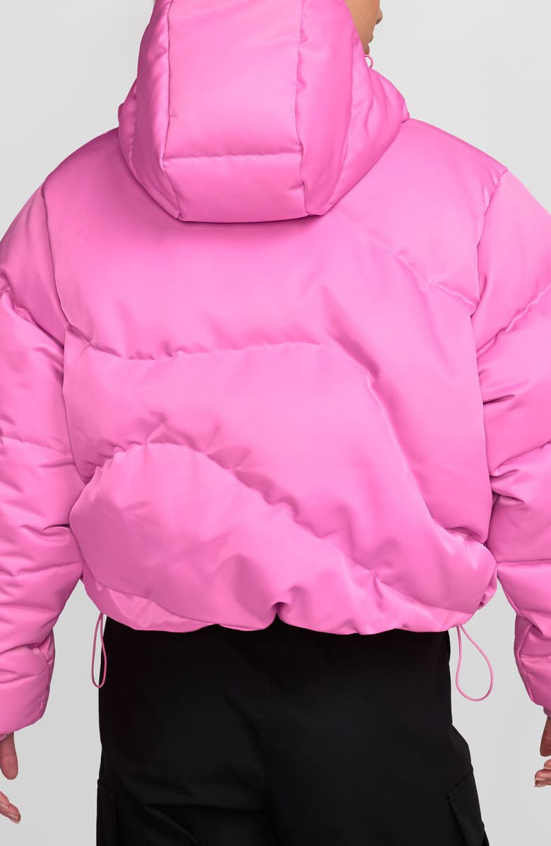 Nike Swoosh Quilted Down Crop Puffer Jacket, Alternate, color, Pink Splash/ Pink Splash
