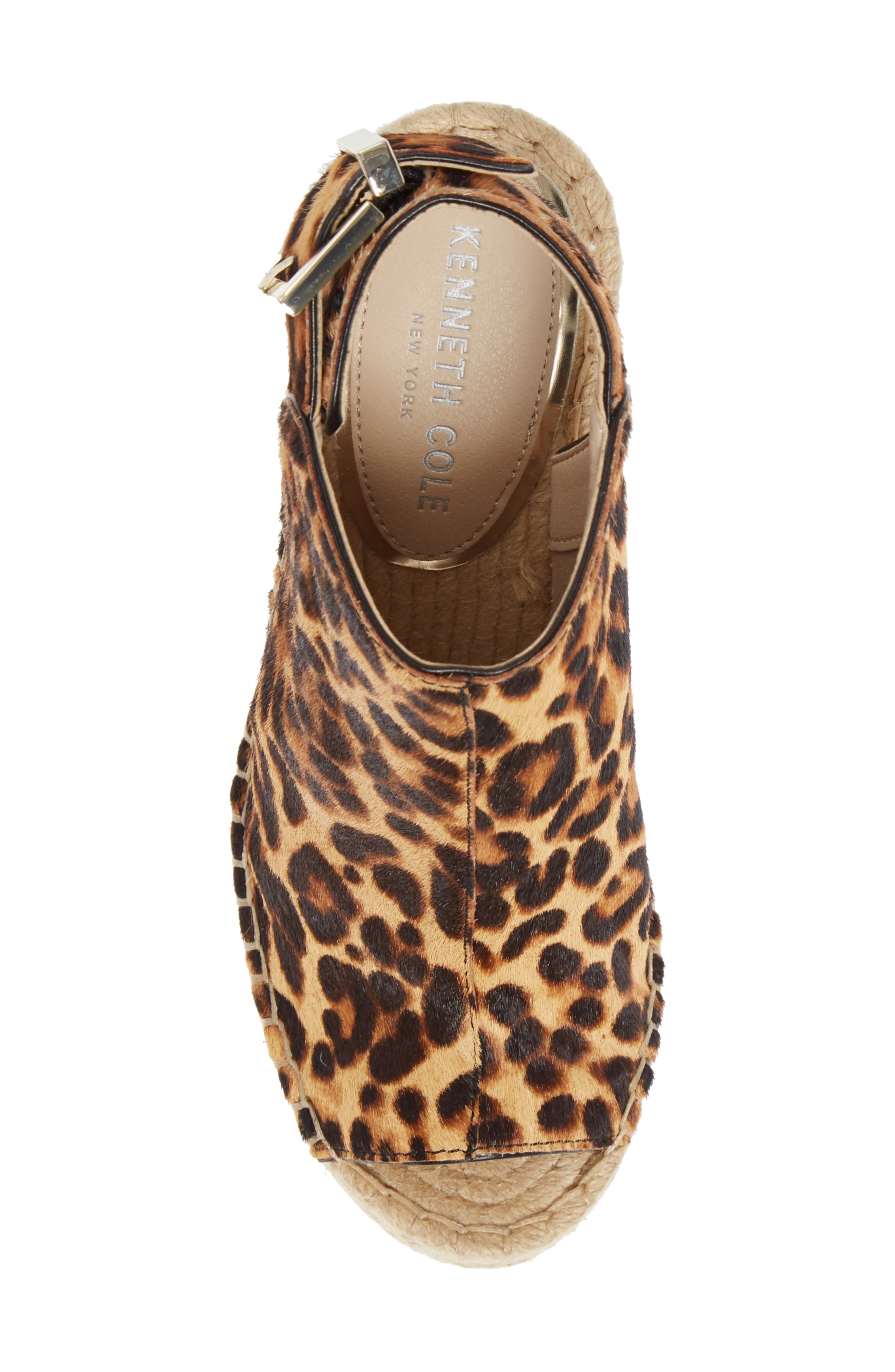 'Olivia' Espadrille Wedge Sandal, Alternate, color, NATURAL LEOPARD CALF HAIR